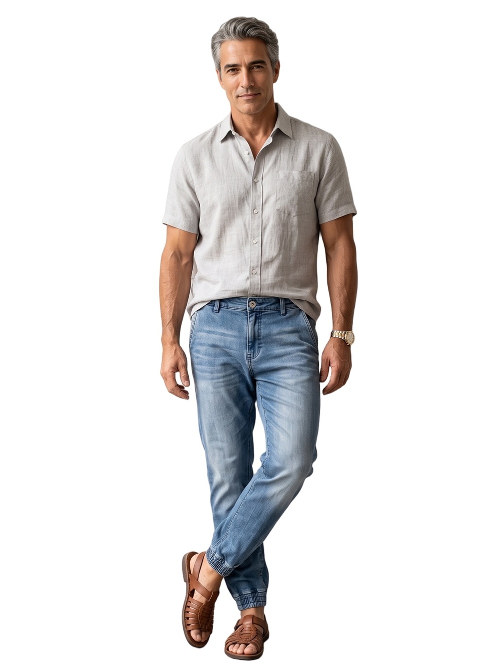 LAB Mens Slim Straight jogger Jeans Medium wash Blue Distressed Extra Soft